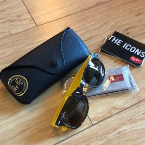 Ray Ban leopard/yellow wayfarer classic sunglasses